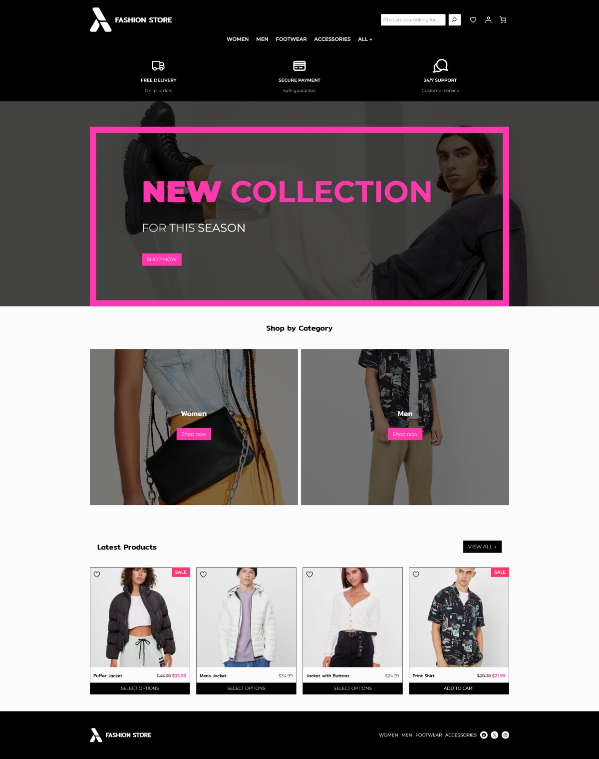 Starter site for a fashion store