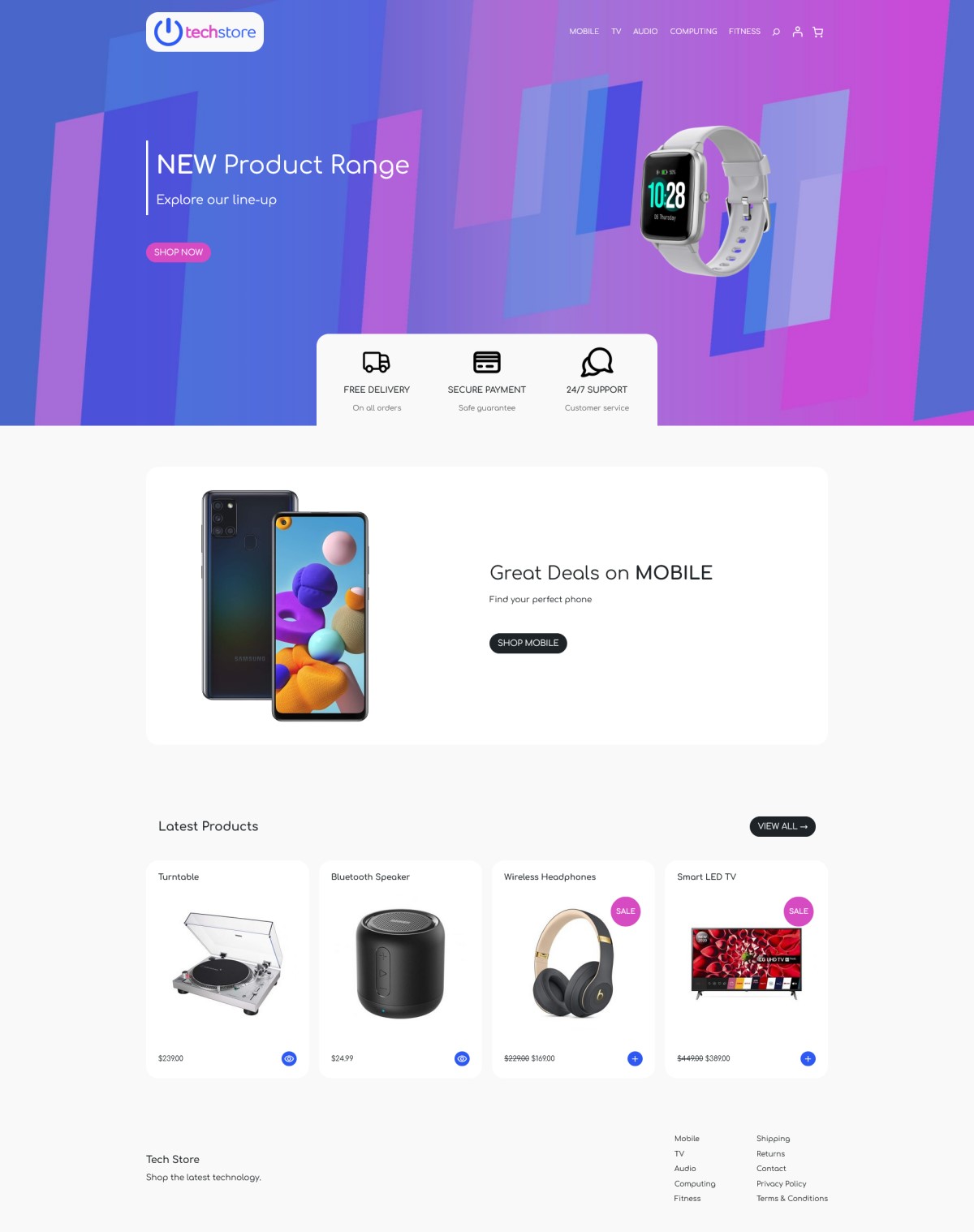 Starter site for a technology store