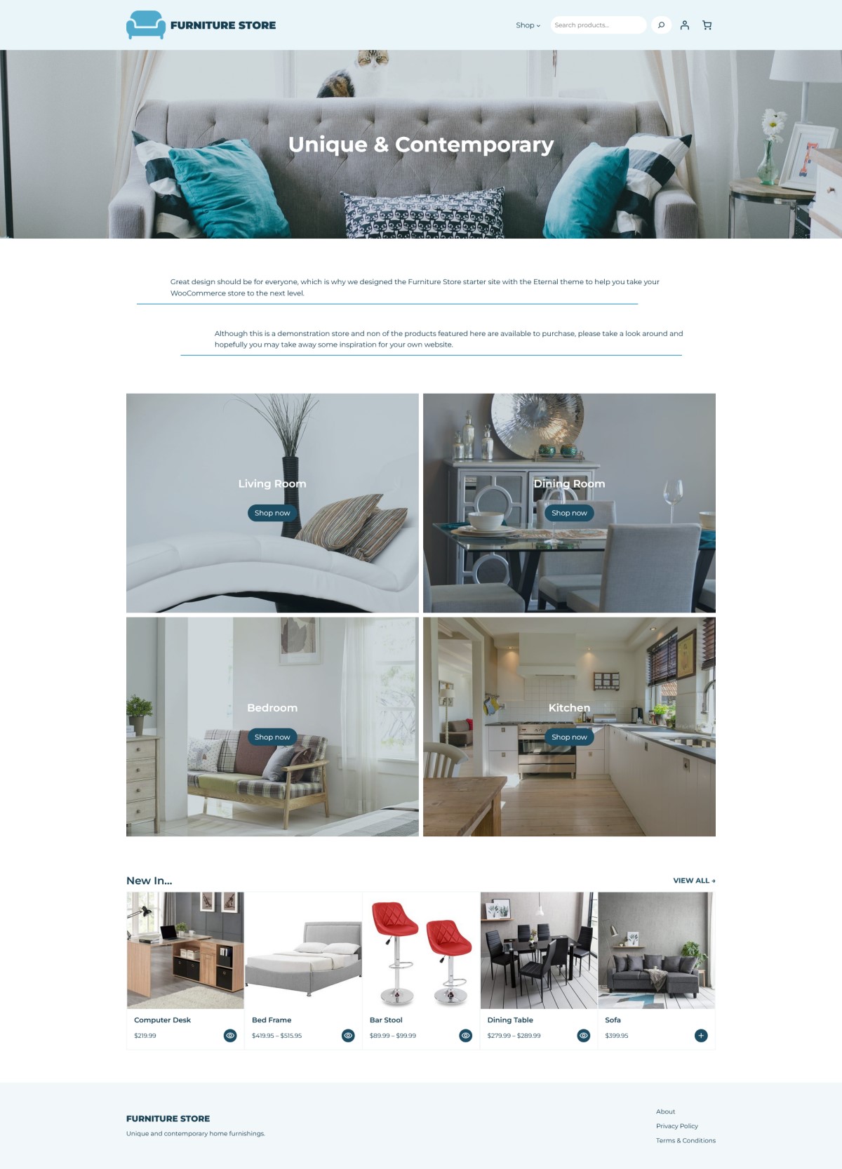 Starter site for a furniture shop