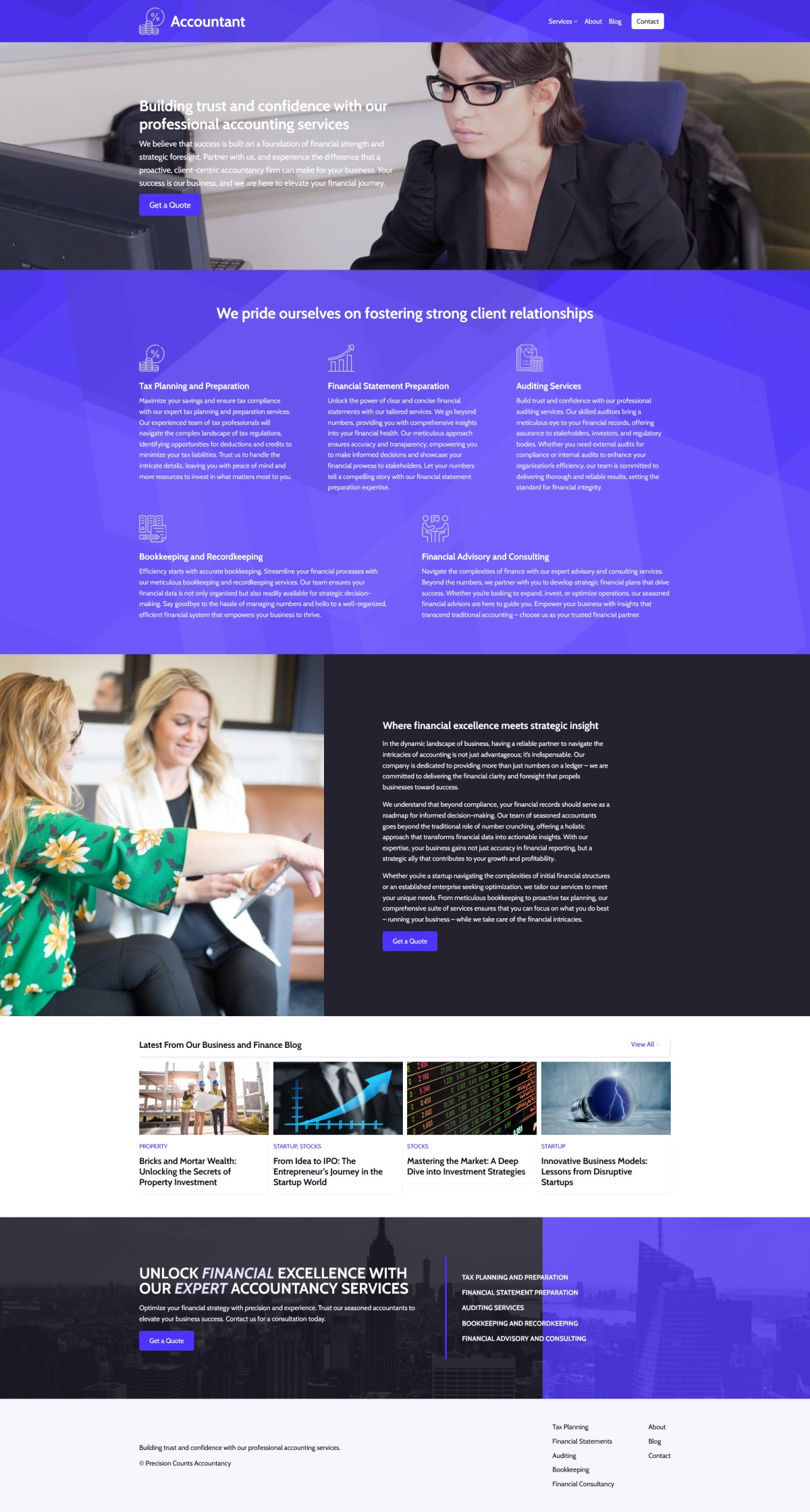 Starter site for an accountancy business