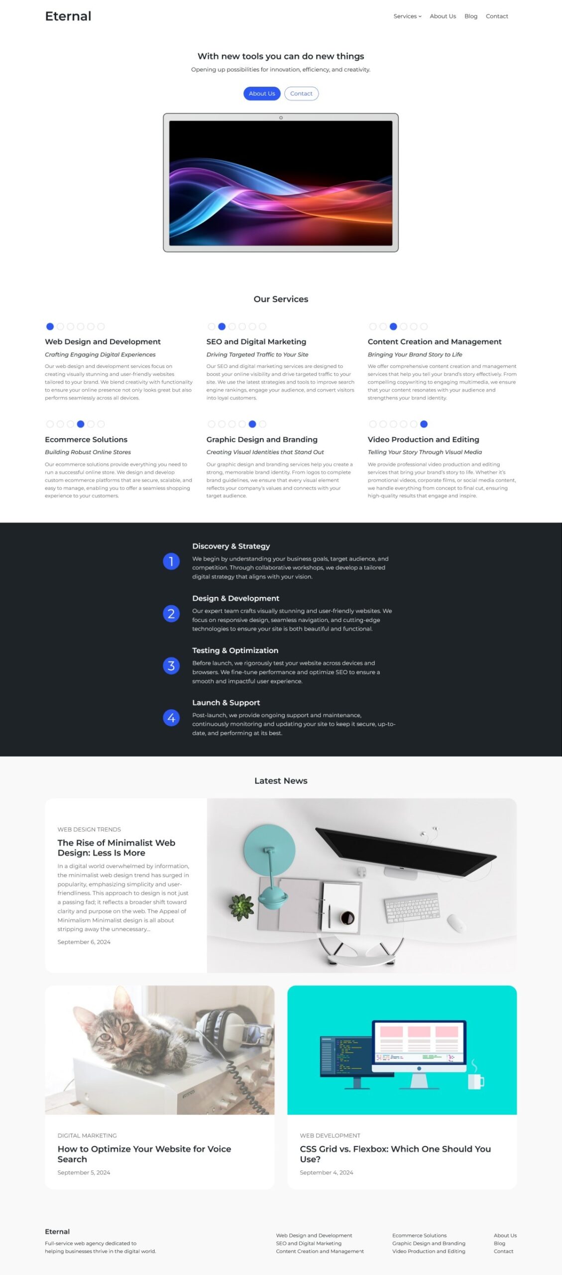 Starter site of the Eternal theme demo
