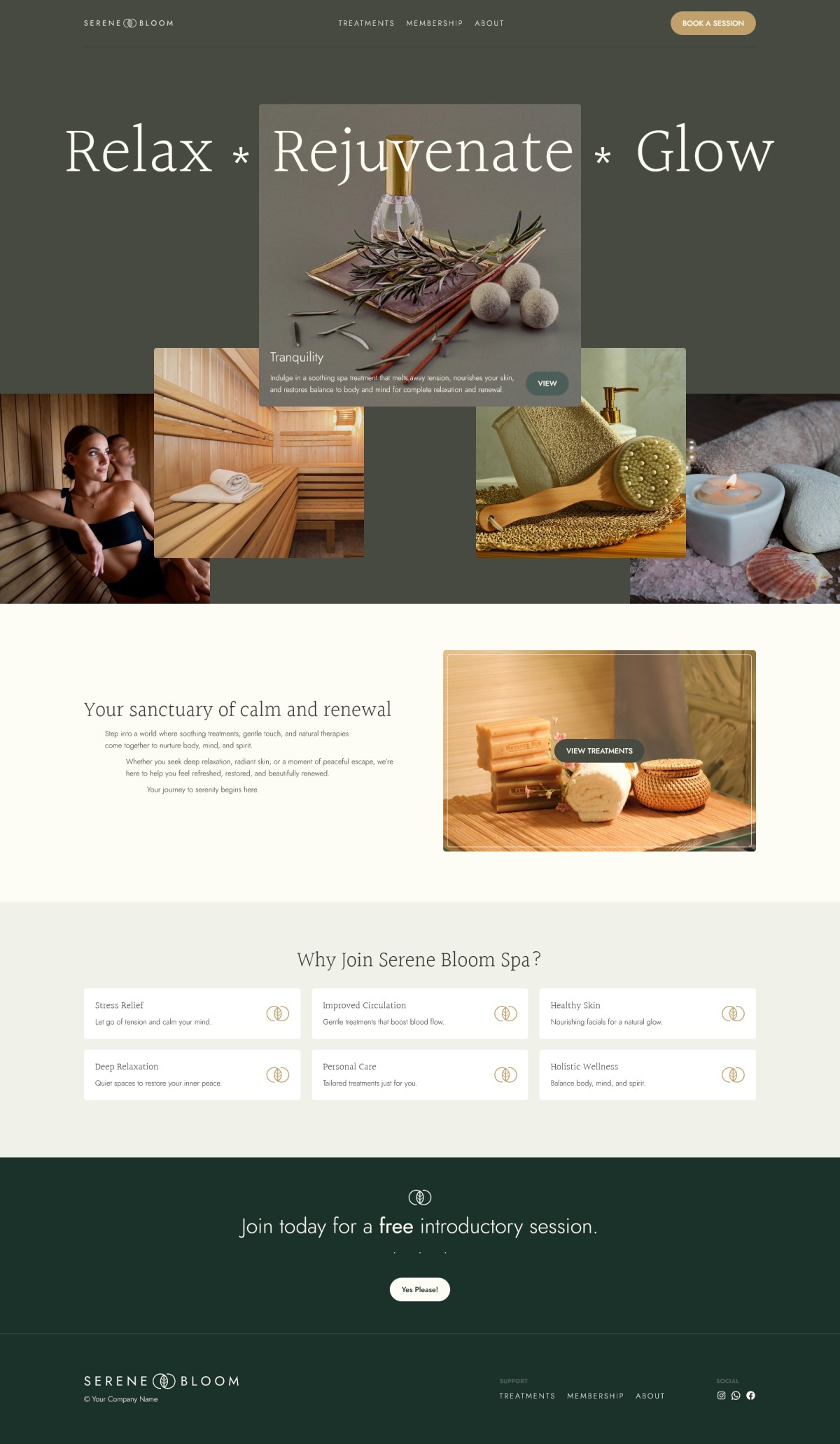 Starter site for a health and wellnes spa