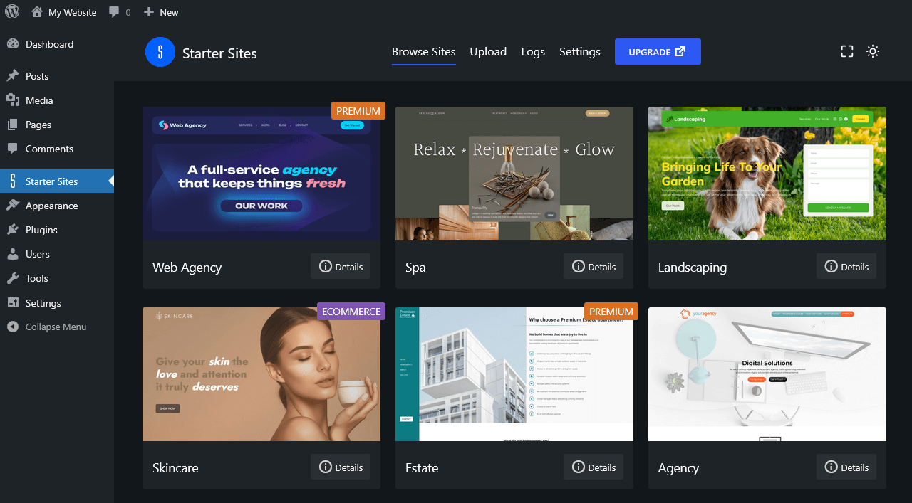 The optional dark mode view